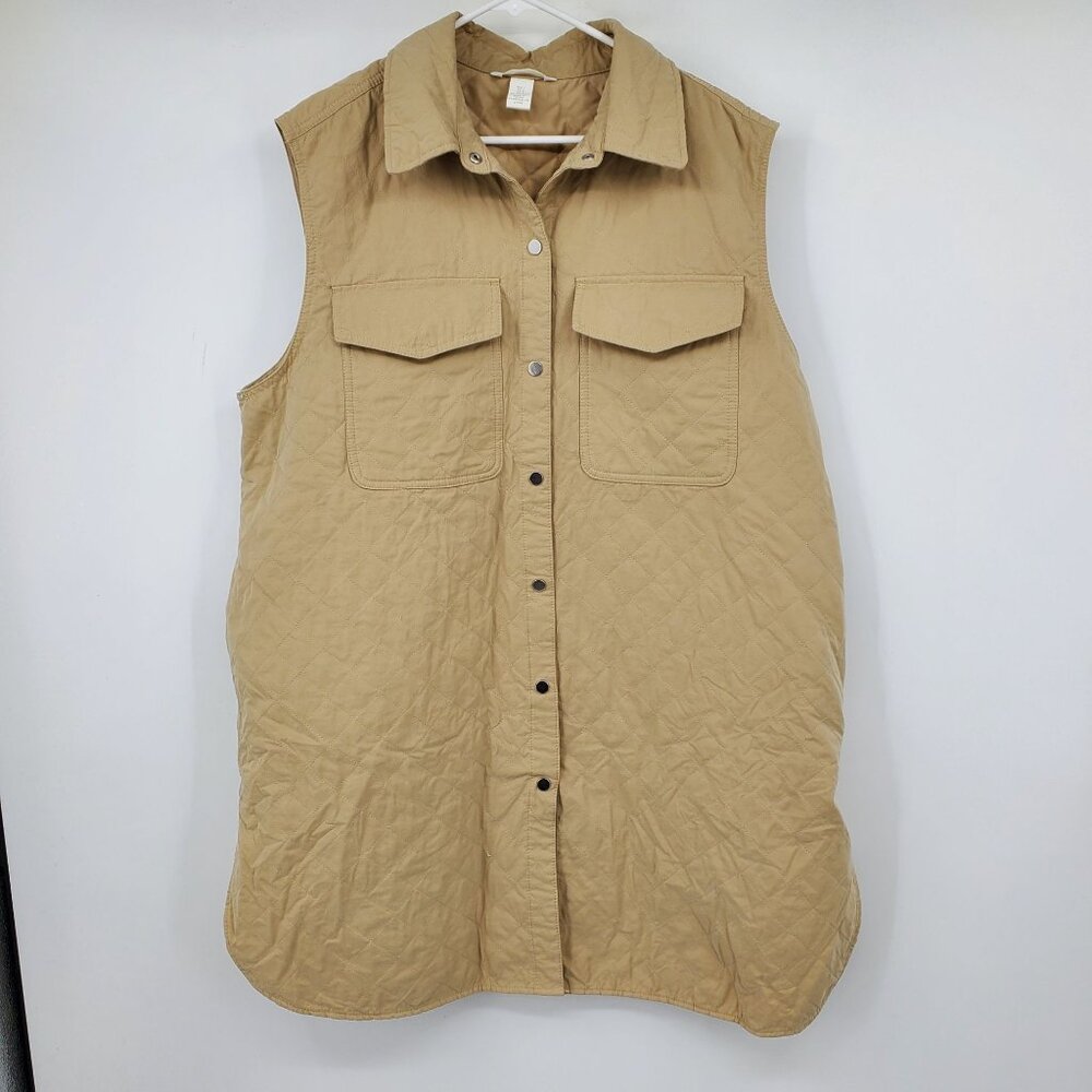 H&M‎ Mama Sleeveless Maternity Quilted Snap Up Shirt Jacket Size Large